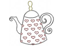 Stickdatei TEA PARTY Fransenappli Kanne